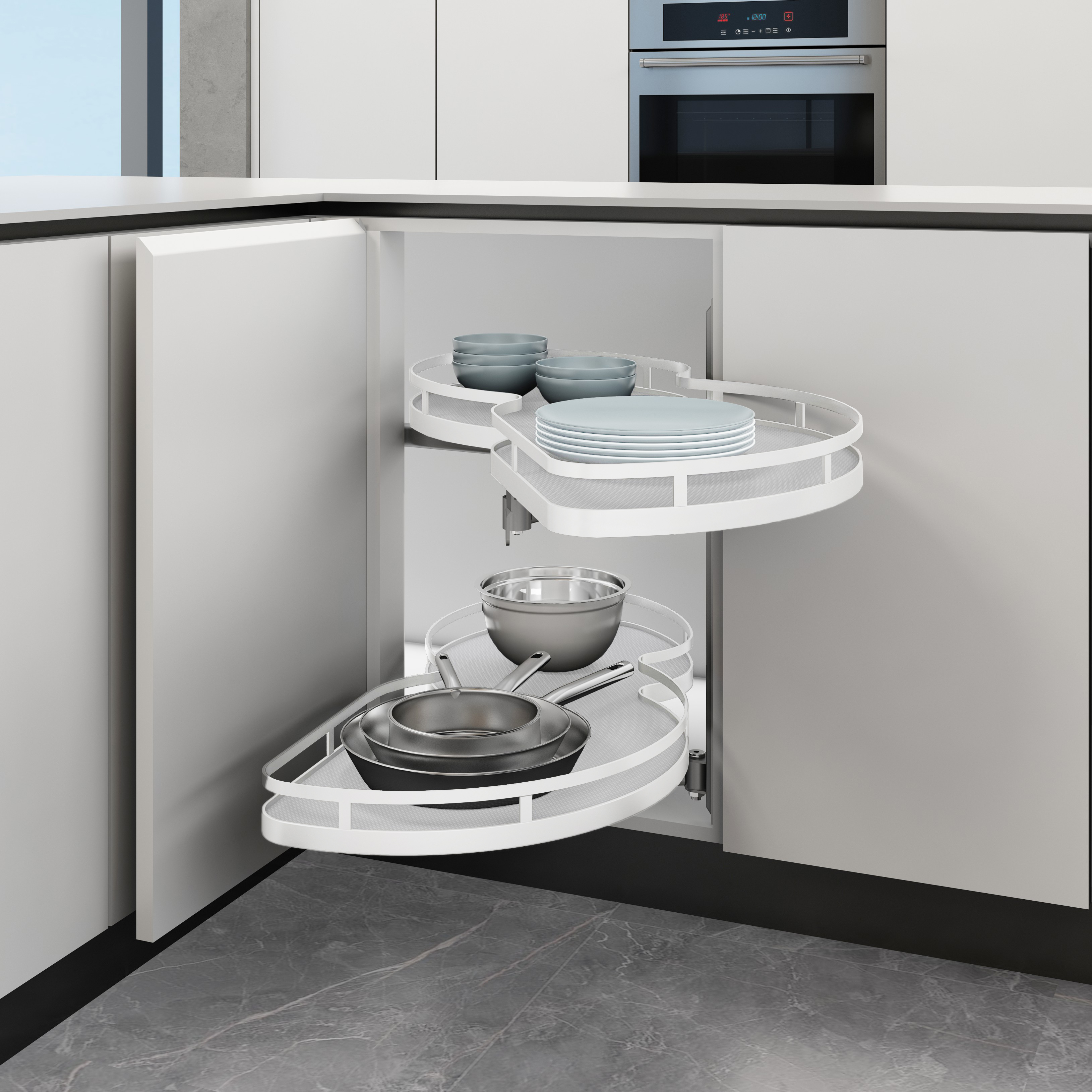 SMARTT KOSZ CORNER CARGO 1200 DO SZAFKI NAROŻNEJ PRAWY BIAŁY 1