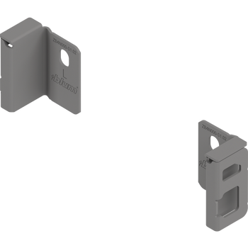 BLUM ZB4N000S Uchwyt drewnianej ścianki tylnej MERIVOBOX, wys. N (82,5 mm), prawy+lewy, SZARY INDIUM MAT