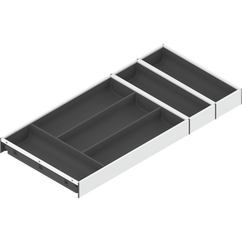 BLUM ZC7S650BS3 AMBIA-LINE wkład na sztućce do szuflady standardowej, do LEGRABOX/MERIVOBOX, tworzywo sztuczne/stal, 6 przegródka na sztućce, dł.=650 mm, szerokość=300 mm  JEDWABIŚCIE BIAŁY MAT