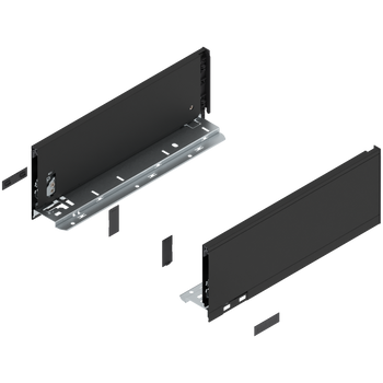 BLUM 770K3502S  Bok szuflady LEGRABOX, wysokość K (128.5 mm), dł.=350 mm, lewy+prawy, do LEGRABOX pure CZARNY CARBON MAT