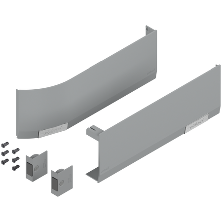BLUM 23.8000 Zestaw zaślepek AVENTOS HF/HS/HL top (włącznie z włącznik do nawiercania, kompl.), gładki, prawy+lewy, do SERVO-DRIVE JASNOSZARY