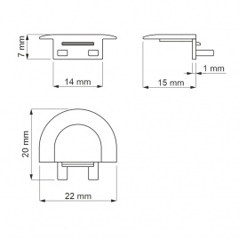 Design Light Zaślepka do profilu INLINE MINI XL, kolor biały