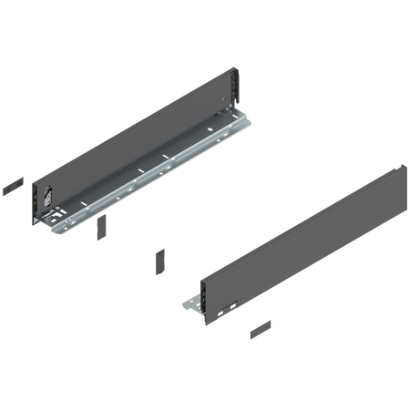 BLUM 770M5002 Bok szuflady LEGRABOX, wysokość M (90.5 mm), dł.=500 mm, lewy+prawy, do LEGRABOX pure ANTRACYT MAT