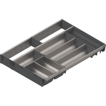 BLUM ZSI.550KI4 ORGA-LINE wkład kombi (częściowe wypełnienie), do szuflady standardowej TANDEMBOX, dł. NL=550 mm, szer. korpusu KB=1000 mm, szer.=377 mm INOX