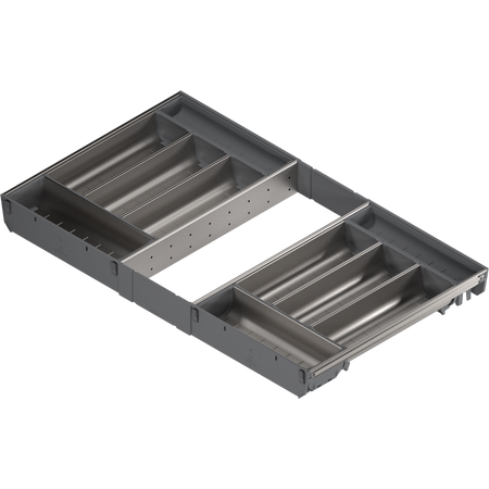 BLUM ZSI.80VEI4 ORGA-LINE wkład z pojemnikami (całkowite wypełnienie), do szuflady standardowej TANDEMBOX, dł. NL=450 mm, szer. korpusu KB=800 mm INOX