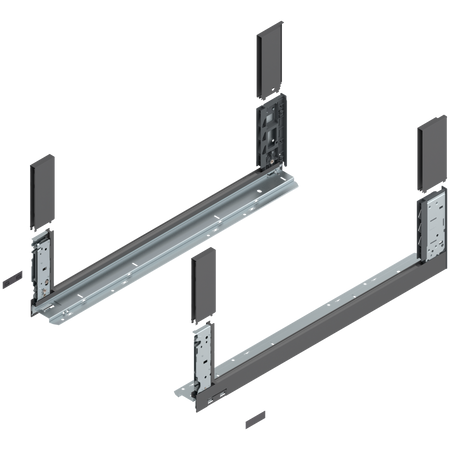 BLUM 780C6502S Bok szuflady LEGRABOX, wysokość C (177 mm), dł.=650 mm, lewy+prawy, do LEGRABOX free ANTRACYT MAT
