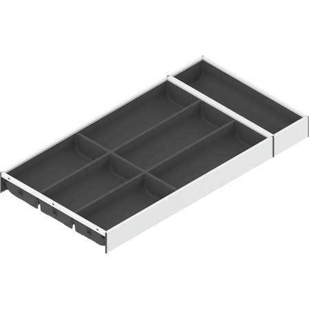 BLUM ZC7S600BS3 AMBIA-LINE wkład na sztućce do szuflady standardowej, do LEGRABOX/MERIVOBOX, tworzywo sztuczne/stal, 7 przegródka na sztućce, dł.=600 mm, szerokość=300 mm BIAŁY MAT