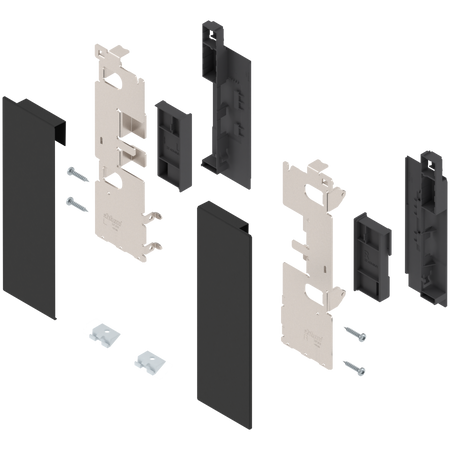 BLUM ZI7.2CS0 Mocowanie frontu LEGRABOX , wys. C, do szuflady wewnętrznej z elementami dekoracyjnymi, lewe+prawe, do LEGRABOX pure CZARNY MAT