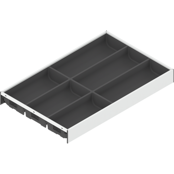 BLUM ZC7S500 BS3AMBIA-LINE wkład na sztućce do szuflady standardowej, do LEGRABOX/MERIVOBOX, tworzywo sztuczne/stal, 6 przegródka na sztućce, dł.=500 mm, szerokość=300 mm BIAŁY MAT