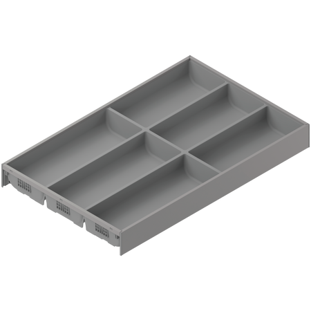 BLUM ZC7S450BS3 AMBIA-LINE  wkład na sztućce do szuflady standardowej, do MERIVOBOX, tworzywo sztuczne/stal, 6 przegródka na sztućce, dł.=450 mm, szerokość=300 mm SZARY INDIUM MAT