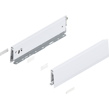 BLUM 470M3502S Bok MERIVOBOX, wysokość M (91 mm), dł.=350 mm, lewy+prawy, JEDWABIŚCIE BIAŁY MAT