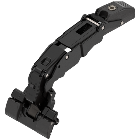 BLUM 71B7590 CLIP top BLUMOTION zawias z szerokim kątem otwarcia i zerowym uskokiem 155°, Drzwi nakładane, puszka: INSERTA, CZARNY ONYKS