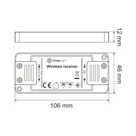 Design Light UFO zestaw - sterownik RF i wyłącznik ze ściemniaczem biały
