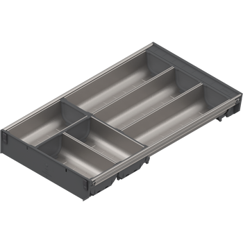 BLUM ZSI.500BI3 ORGA-LINE wkład z pojemnikami (częściowe wypełnienie), do szuflady standardowej TANDEMBOX, dł. NL=500 mm, szer. korpusu KB=800 mm, szer.=280 mm INOX