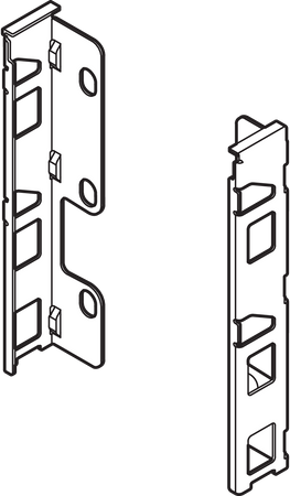 BLUM ZB7K000S Uchwyt drewnianej ścianki tylnej LEGRABOX, wys. K (144 mm), prawy+lewy ANTRACYT MAT
