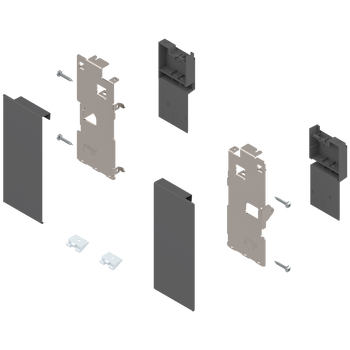 BLUM ZI7.0KS0 Mocowanie frontu LEGRABOX , wys. K, do szuflady wewnętrznej, lewe+prawe, do LEGRABOX pure ANTRACYT MAT
