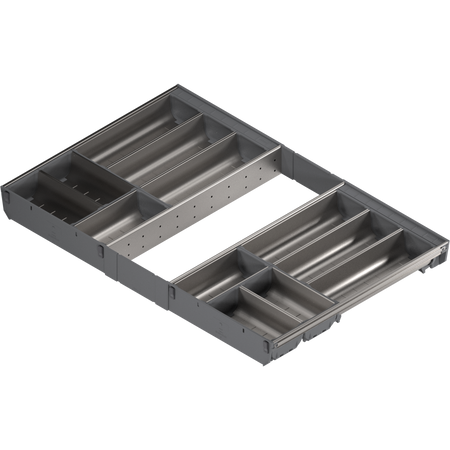 BLUM ZSI.80VEI6 ORGA-LINE wkład z pojemnikami (całkowite wypełnienie), do szuflady standardowej TANDEMBOX, dł. NL=500 mm, szer. korpusu KB=800 mm INOX