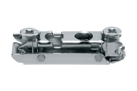 BLUM 175H410Z CLIP prowadnik, prosty, 0 mm, Stal, na zamont. EURO wkręty, drzwi bliźniacze, RW: mimośród