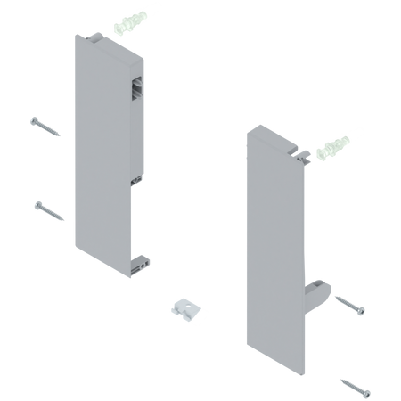 BLUM ZIF.76D0 Mocowanie frontu TANDEMBOX , wys. D, do szuflady wewnętrznej z pojedynczym relingiem, lewe+prawe DO TANDEMBOX ANTARO SZARY