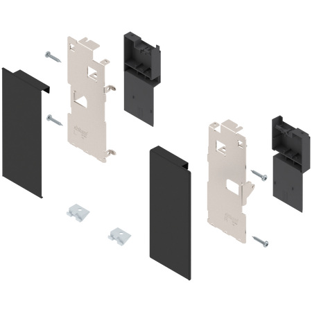 BLUM ZI7.0KS0 Mocowanie frontu LEGRABOX , wys. K, do szuflady wewnętrznej, lewe/prawe, do LEGRABOX pure CZARNY MAT