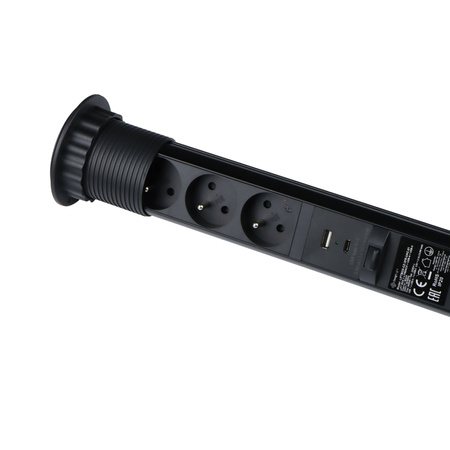 Design Light LIFT BOX USB A+C gniazdo meblowe, kolor czarny