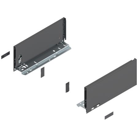 BLUM 770K3002 Bok szuflady LEGRABOX, wysokość K (128.5 mm), dł.=300 mm, lewy+prawy, do LEGRABOX pure ANTRACYT MAT