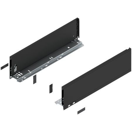 BLUM 770K4502S  Bok szuflady LEGRABOX, wysokość K (128.5 mm), dł.=450 mm, lewy+prawy, do LEGRABOX pure CZARNY CARBON MAT