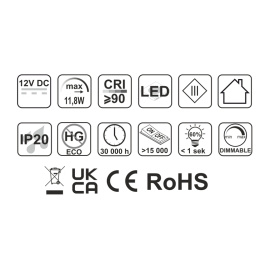 Design Light Taśma COB 480 LED/m IP20 11,8W/m, barwa: biały neutralny
