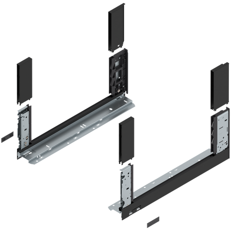 BLUM 780C4502S Bok szuflady LEGRABOX, wysokość C (177 mm), dł.=450 mm, lewy+prawy, do LEGRABOX free CZARNY CARBON MAT