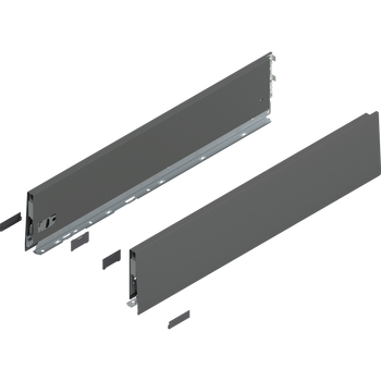 BLUM 470K6002S Bok MERIVOBOX, wysokość K (129 mm), dł.=600 mm, lewy+prawy, ANTRACYT MAT