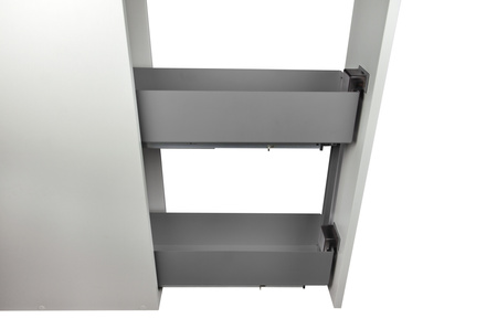 SMARTT KOSZ CARGO DO SZAFKI 20 CICHY DOMYK PEŁNE DNO WYSUW 2 POZIOMY PROWADNICE BLUM LEWY ANTRACYT