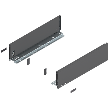 BLUM 770K4502S Bok szuflady LEGRABOX, wysokość K (128.5 mm), dł.=450 mm, lewy+prawy, do LEGRABOX pure ANTRACYT MAT