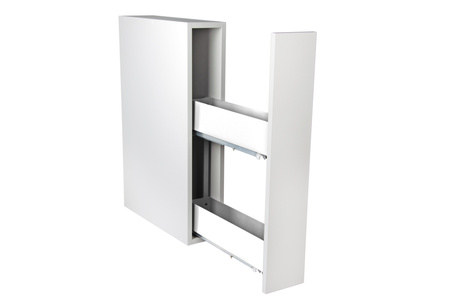 SMARTT KOSZ CARGO DO SZAFKI 15 CICHY DOMYK PEŁNE DNO WYSUW 2 POZIOMY LEWY BIAŁY