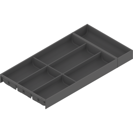 BLUM ZC7S600BS3 AMBIA-LINE wkład na sztućce do szuflady standardowej, do LEGRABOX/MERIVOBOX, tworzywo sztuczne/stal, 7 przegródka na sztućce, dł.=600 mm, szerokość=300 mm ANTRACYT MAT