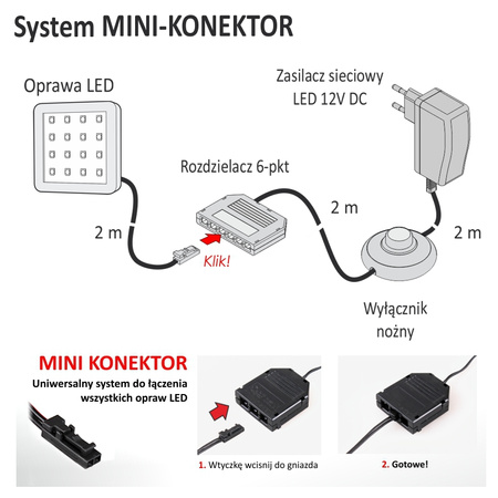 Design Light Rozdzielacz 3-pkt. z wtyczką MINI