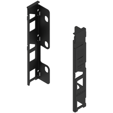 BLUM ZB7K000S Uchwyt drewnianej ścianki tylnej LEGRABOX, wys. K (144 mm), prawy+lewy CZARNY CARBON MAT