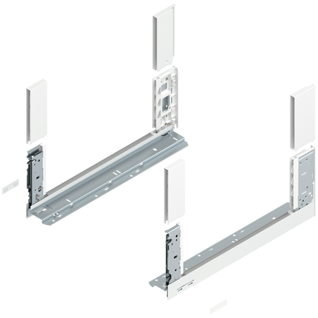 BLUM 780C4502S Bok szuflady LEGRABOX, wysokość C (177 mm), dł.=450 mm, lewy+prawy, do LEGRABOX free BIAŁY MAT