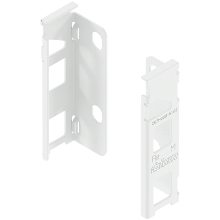 BLUM ZB7M000S Uchwyt drewnianej ścianki tylnej LEGRABOX, wys. M (106 mm), prawy+lewy BIAŁY MAT