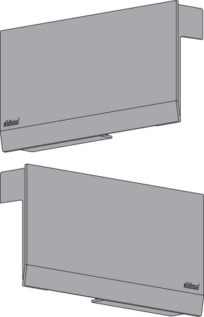 BLUM 22K8000 Front uchylny AVENTOS HK top, zestaw zaślepek, lewa/prawa CIEMNOSZARY