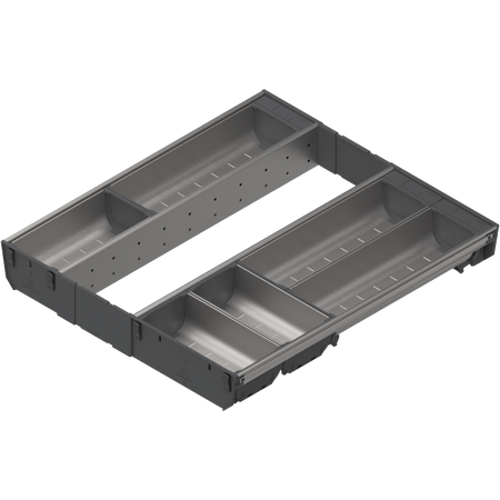 BLUM ZSI.50VEI6 ORGA-LINE wkład z pojemnikami (całkowite wypełnienie), do szuflady standardowej TANDEMBOX, dł. NL=500 mm, szer. korpusu KB=500 mm INOX