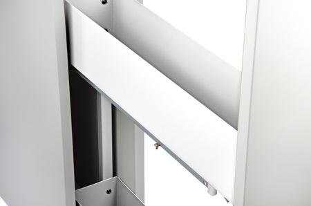 SMARTT KOSZ CARGO DO SZAFKI 15 CICHY DOMYK PEŁNE DNO WYSUW 2 POZIOMY PROWADNICE BLUM LEWY BIAŁY