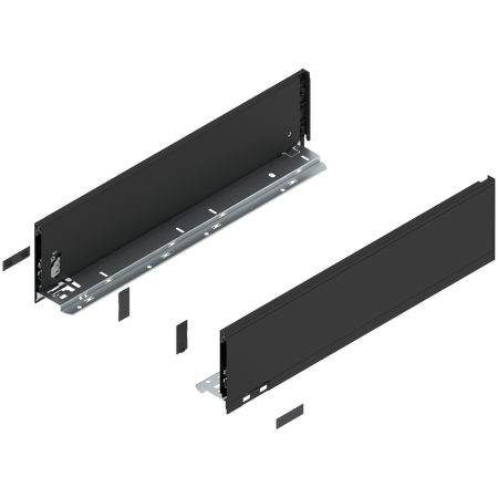 BLUM 770K5002S Bok szuflady LEGRABOX, wysokość K (128.5 mm), dł.=500 mm, lewy+prawy, do LEGRABOX pure CZARNY CARBON MAT