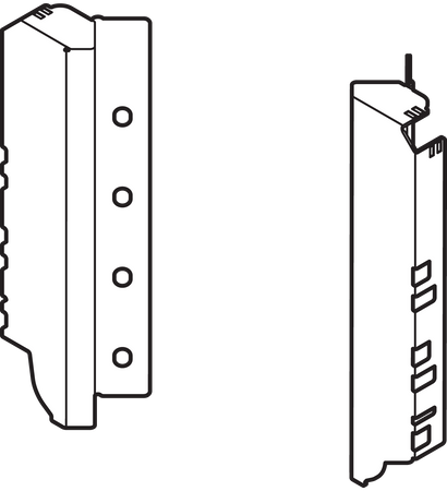 BLUM Z30C000S.45 Uchwyt drewnianej ścianki tylnej TANDEMBOX, wys. C (192 mm), do SPACE CORNER, prawy+lewy BIAŁY