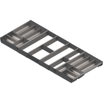BLUM ZSI.12VEI6 ORGA-LINE wkład z pojemnikami (całkowite wypełnienie), do szuflady standardowej TANDEMBOX, dł. NL=500 mm, szer. korpusu KB=1200mm INOX