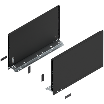 BLUM 770F4002S Bok szuflady LEGRABOX, wysokość F (241 mm), dł.=400 mm, lewy+prawy, do LEGRABOX pure CZARNY CARBON MAT