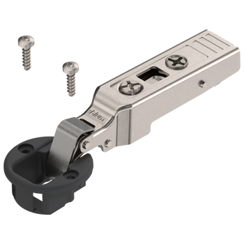 BLUM 75T4100 CLIP top zawias do drzwi szklanych 94°, Drzwi nakładane, puszka: na wkręty