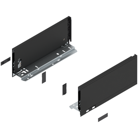 BLUM 770K3002S Bok szuflady LEGRABOX, wysokość K (128.5 mm), dł.=300 mm, lewy+prawy, do LEGRABOX pure CZARNY CARBON MAT