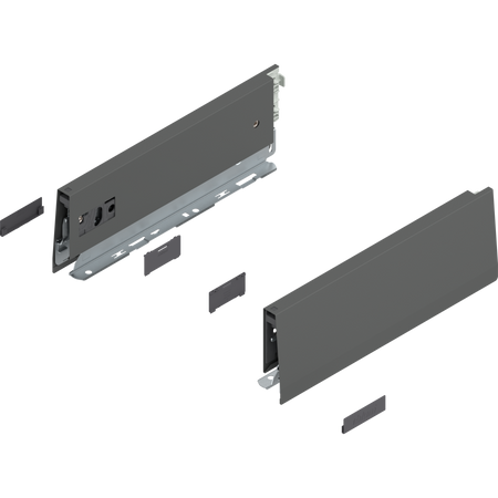 BLUM 470M2702S Bok MERIVOBOX, wysokość M (91 mm), dł.=270 mm, lewy+prawy, ANTRACYT MAT