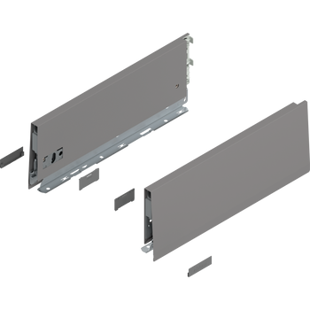 BLUM 470K3502S Bok MERIVOBOX, wysokość K (129 mm), dł.=350 mm, lewy+prawy, SZARY INDIUM MAT