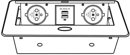 Design Light KOMBI BOX USB A gniazdo meblowe, kolor aluminium